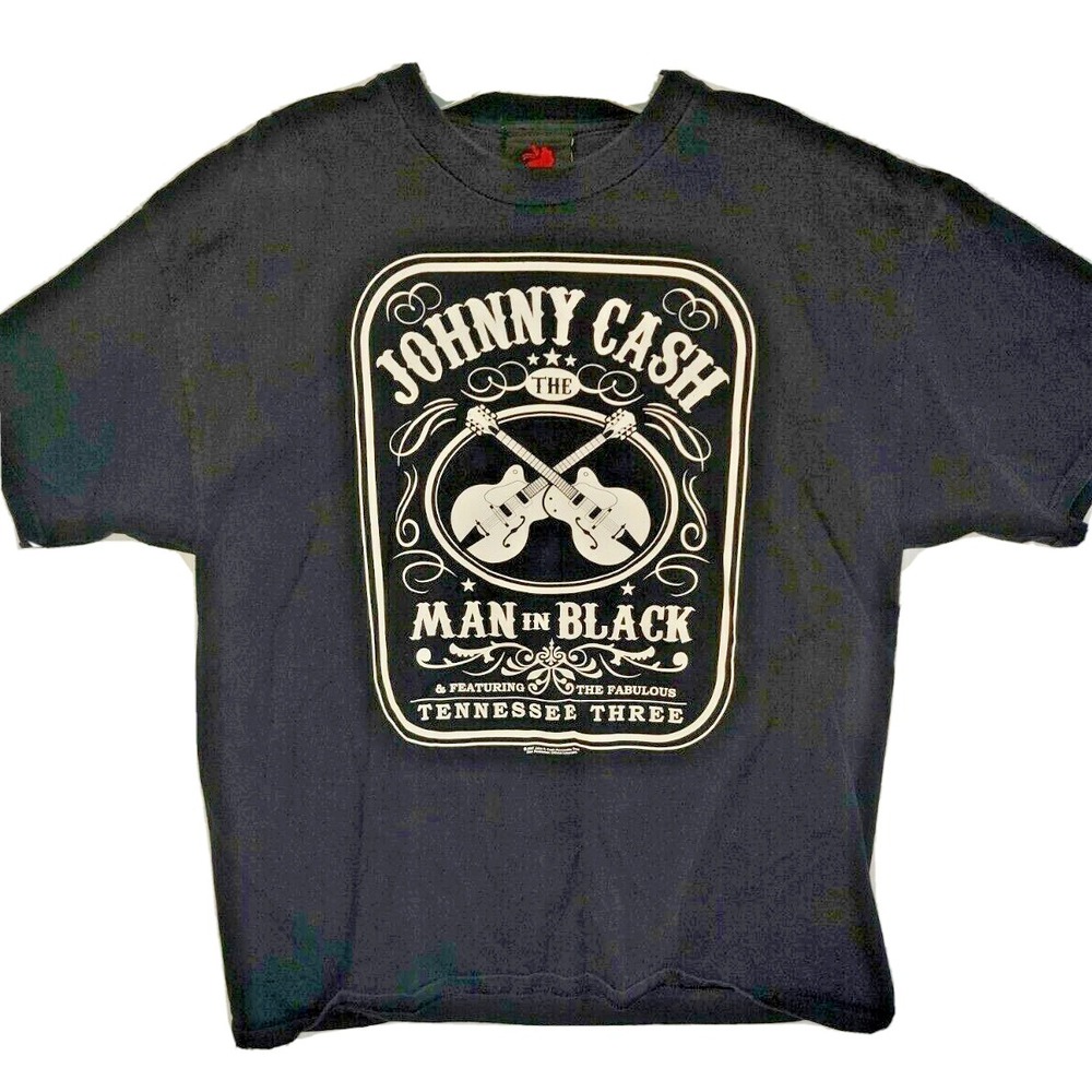 Johnny Cash The Man in Black Women's T-Shirt‎ Size 1X 14/16 By Zion Rootwear